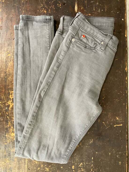 Hudson Denim - Hudson Nico Mid-Rise Super Skinny Jeans Grey